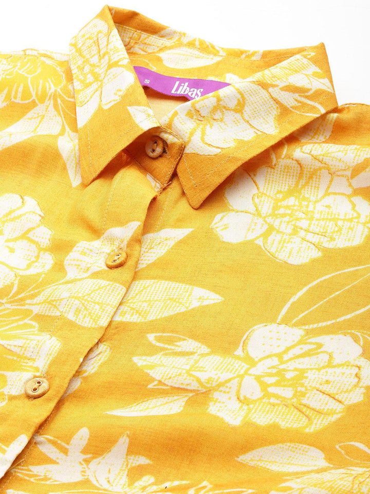 Mustard Printed Cotton Co-Ords