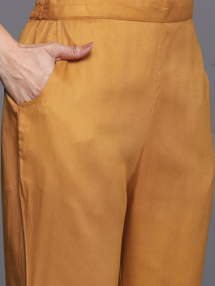 Mustard Embroidered Wool Blend Co-Ords