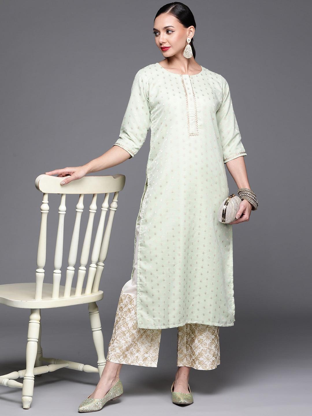 White Hem Design Cotton Palazzos - ShopLibas 