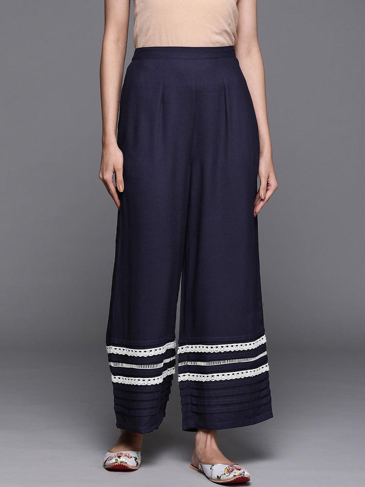Blue Hem Design Rayon Palazzos - ShopLibas