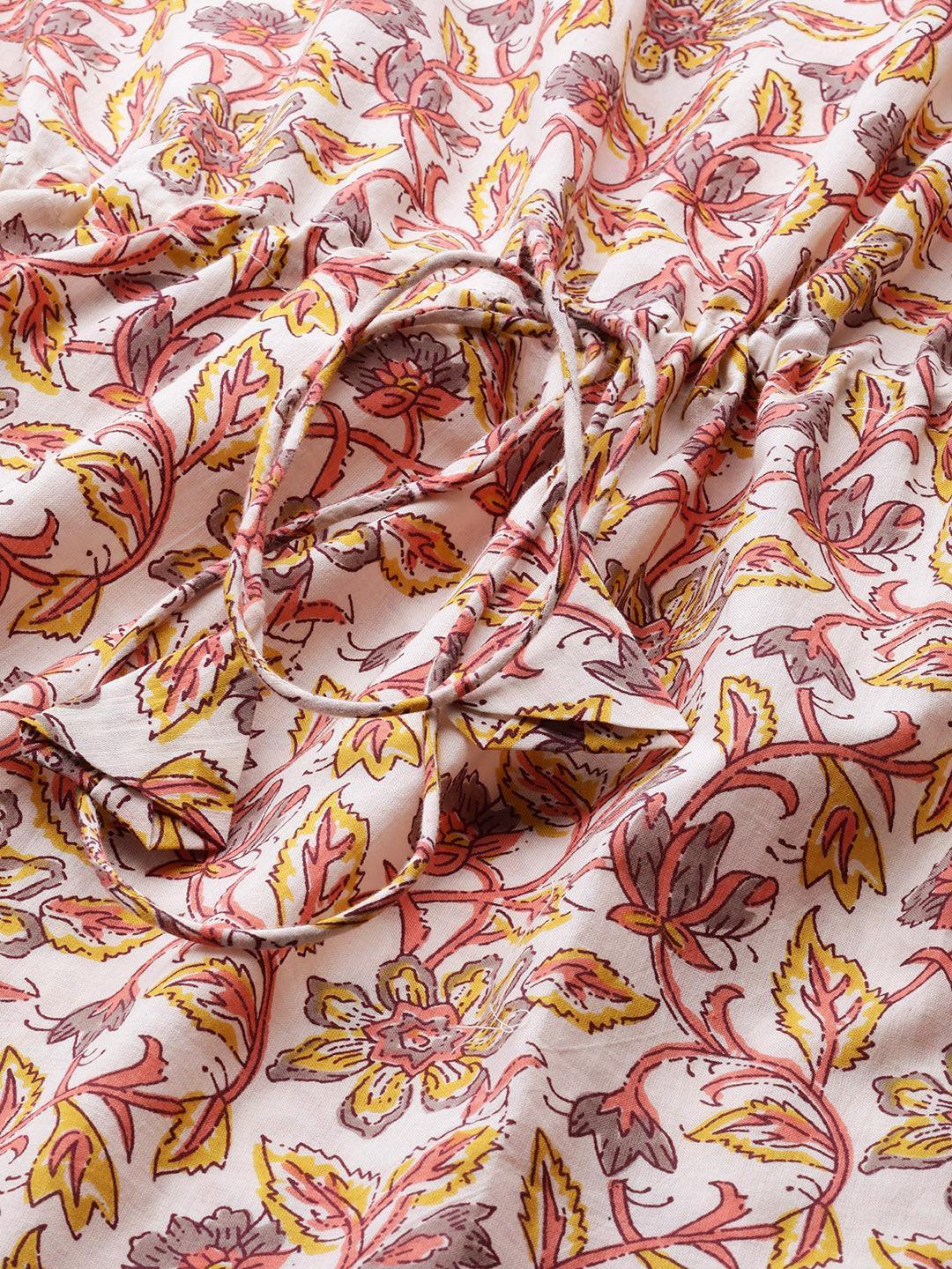 Multicoloured Cotton Printed Kaftan Nightdress - ShopLibas