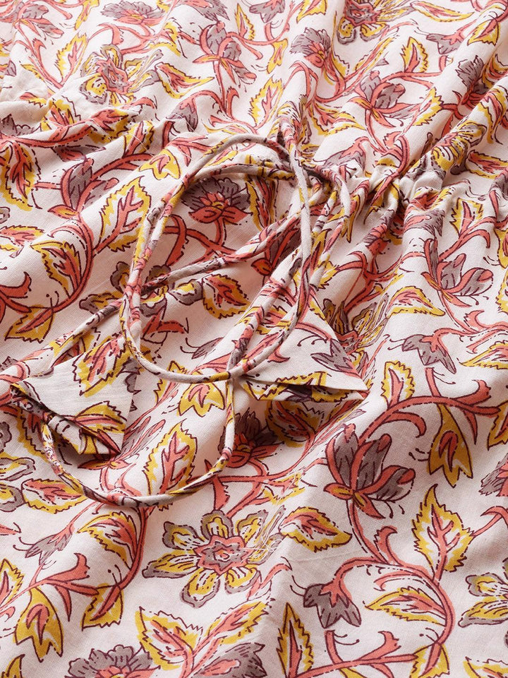 Multicoloured Cotton Printed Kaftan Nightdress - ShopLibas