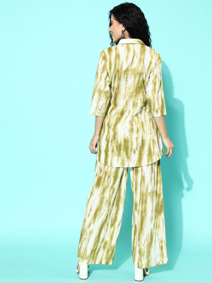 Olive Printed Cotton Night Suit - ShopLibas