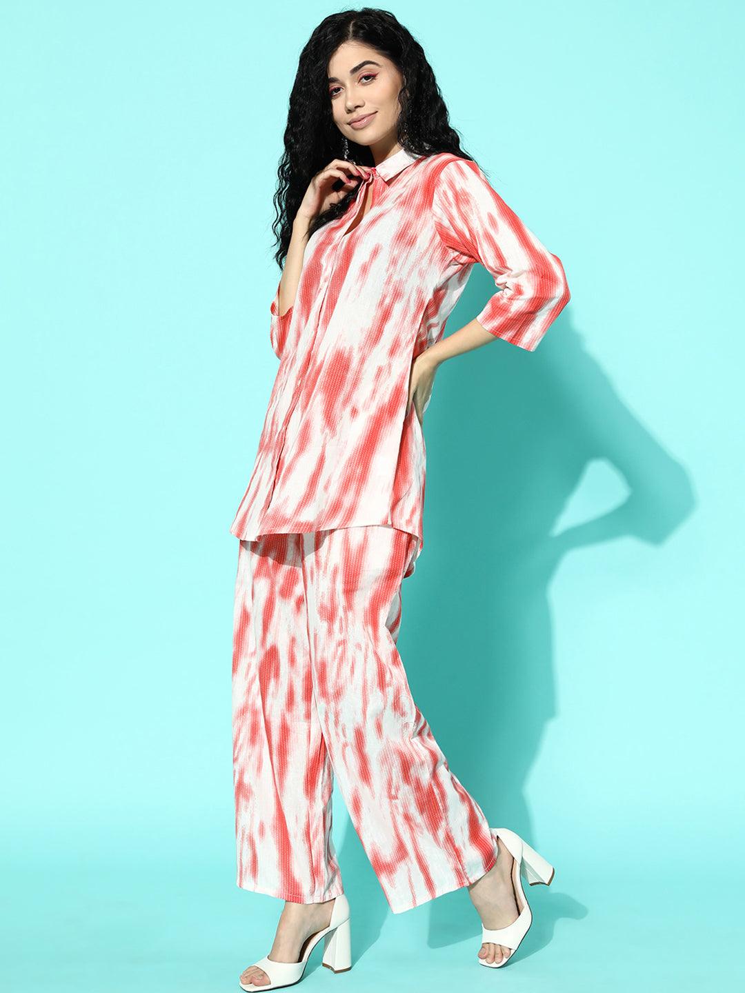 Coral Printed Cotton Night Suit - ShopLibas 