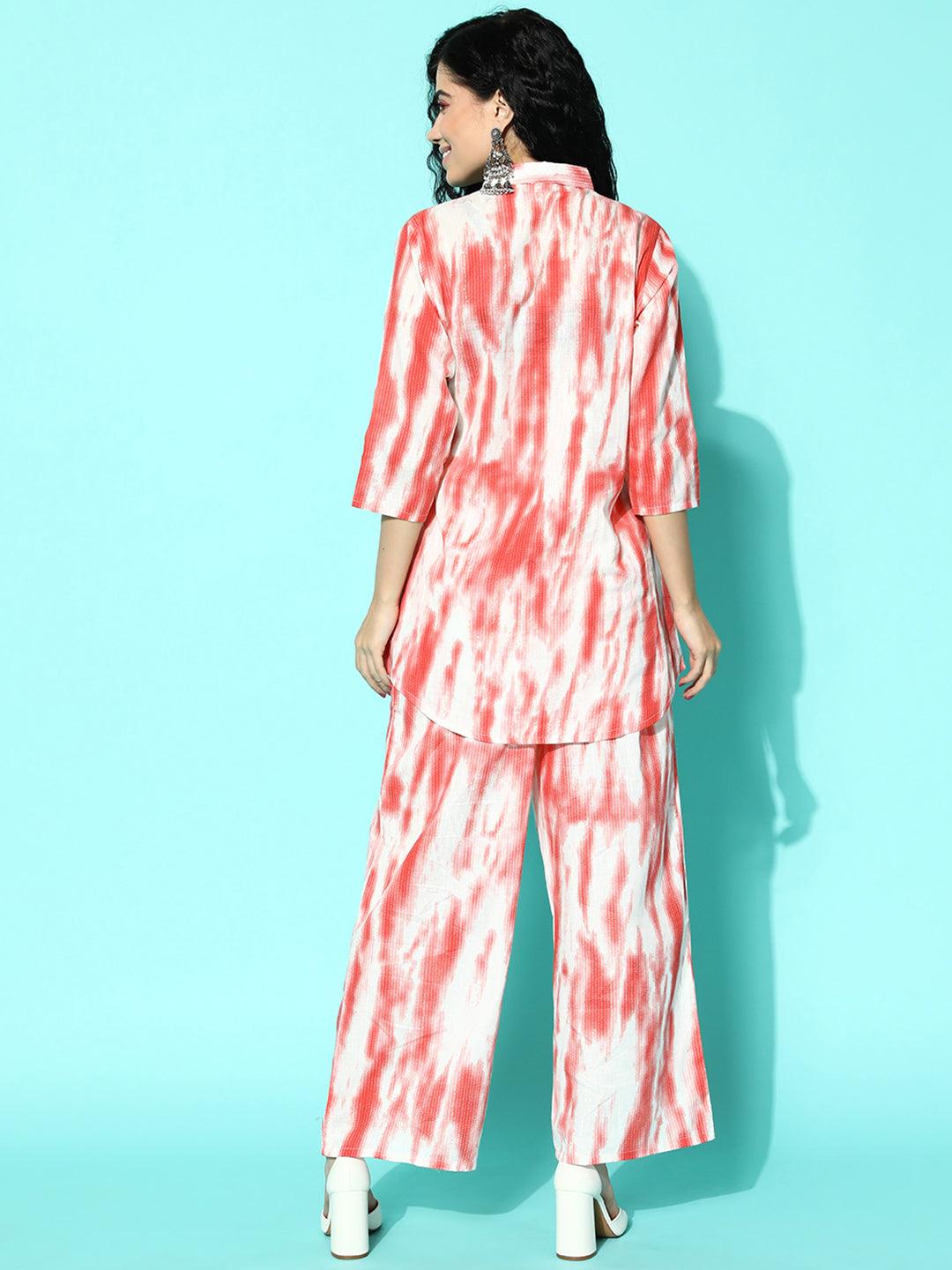 Coral Printed Cotton Night Suit - ShopLibas 