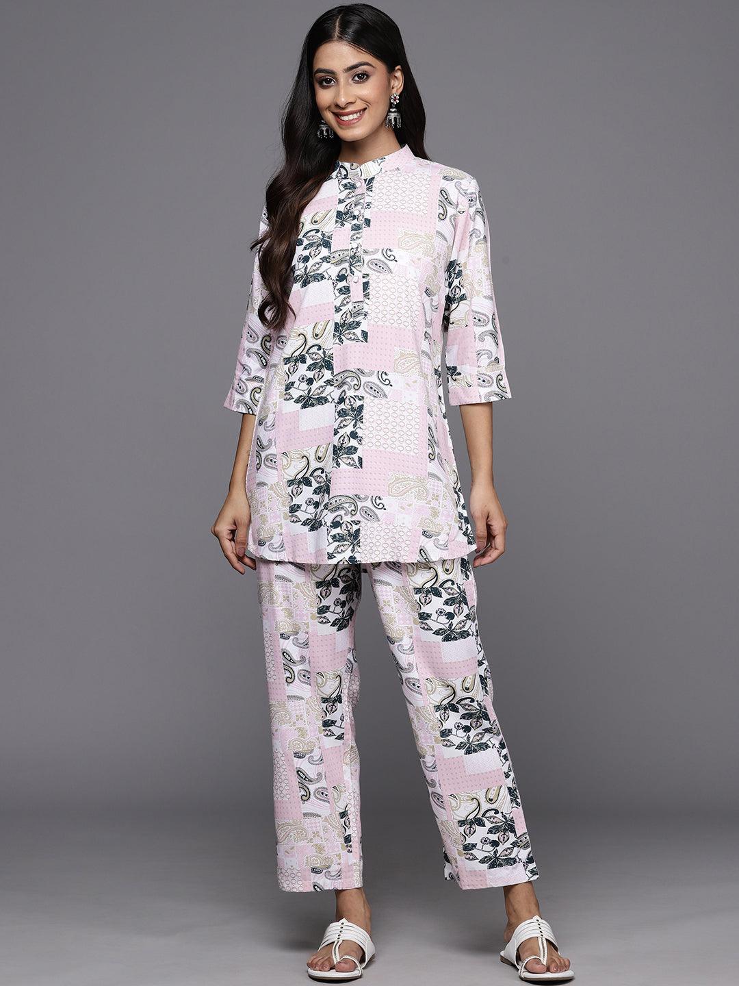 Pink Printed Rayon Co-Ords - ShopLibas 