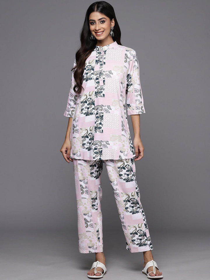 Pink Printed Rayon Co-Ords