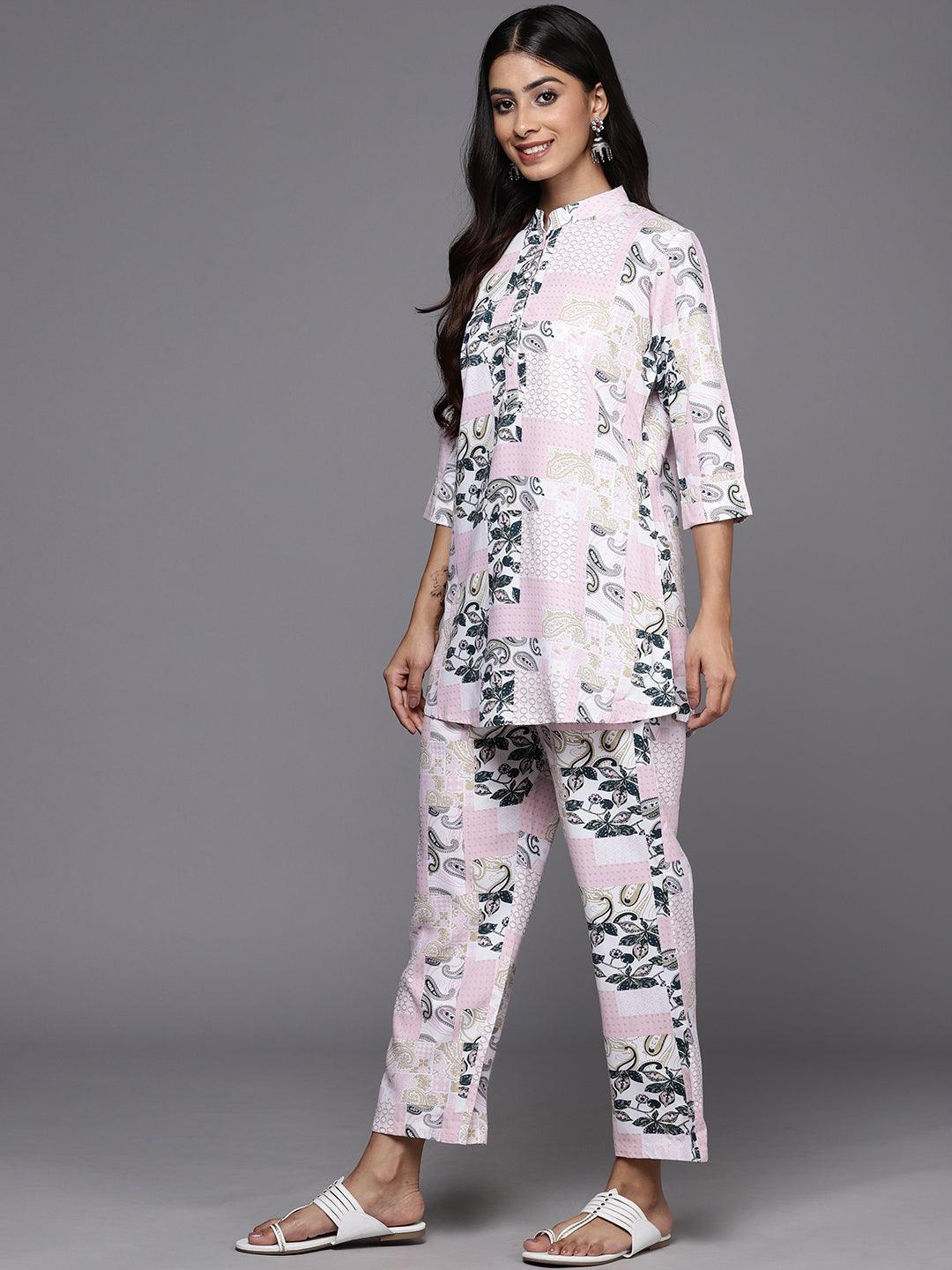 Pink Printed Rayon Co-Ords - ShopLibas 