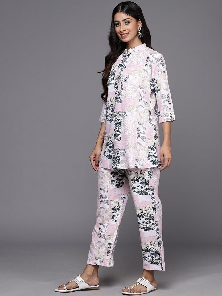 Pink Printed Rayon Co-Ords
