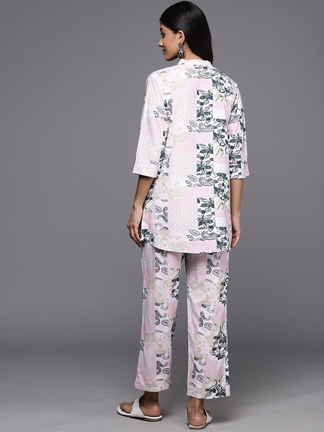Pink Printed Rayon Co-Ords - ShopLibas 