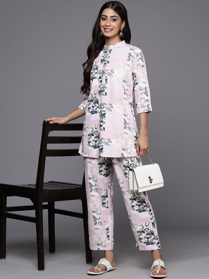 Pink Printed Rayon Co-Ords