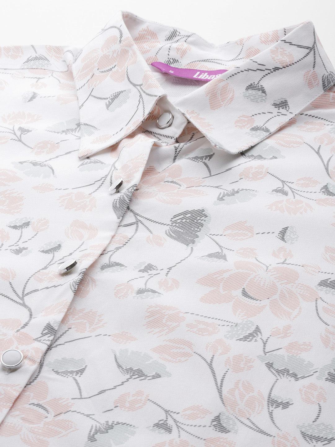 White Printed Rayon Co-Ords - ShopLibas 