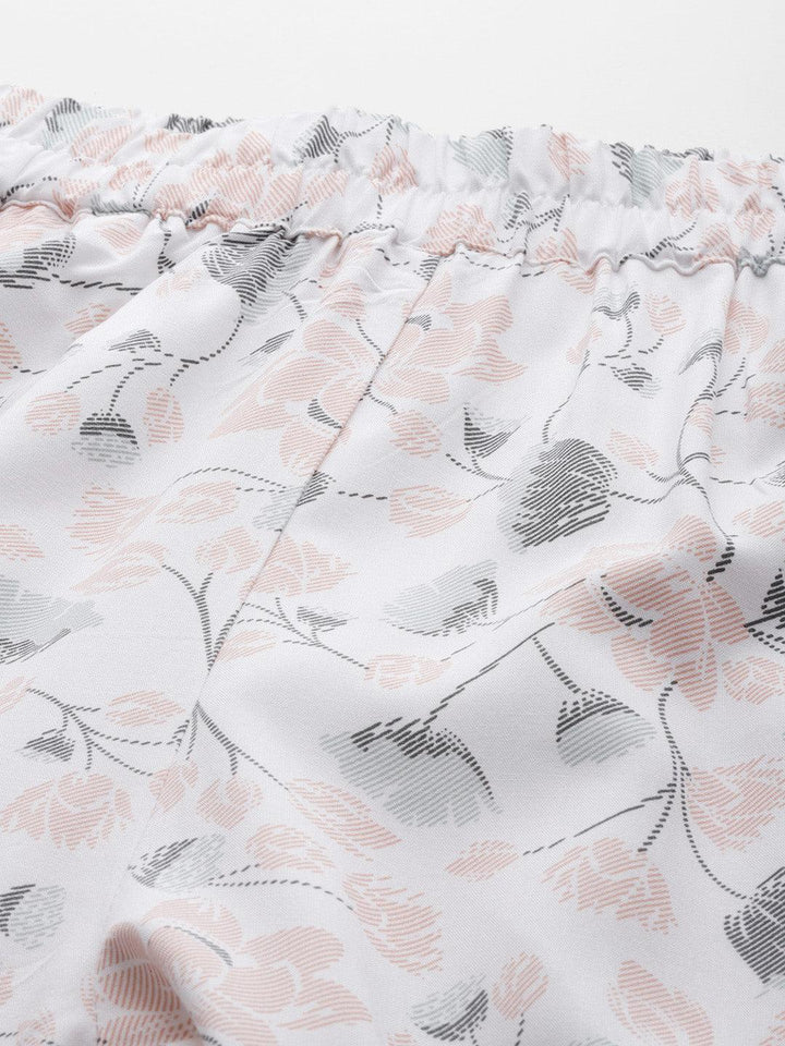 White Printed Rayon Co-Ords