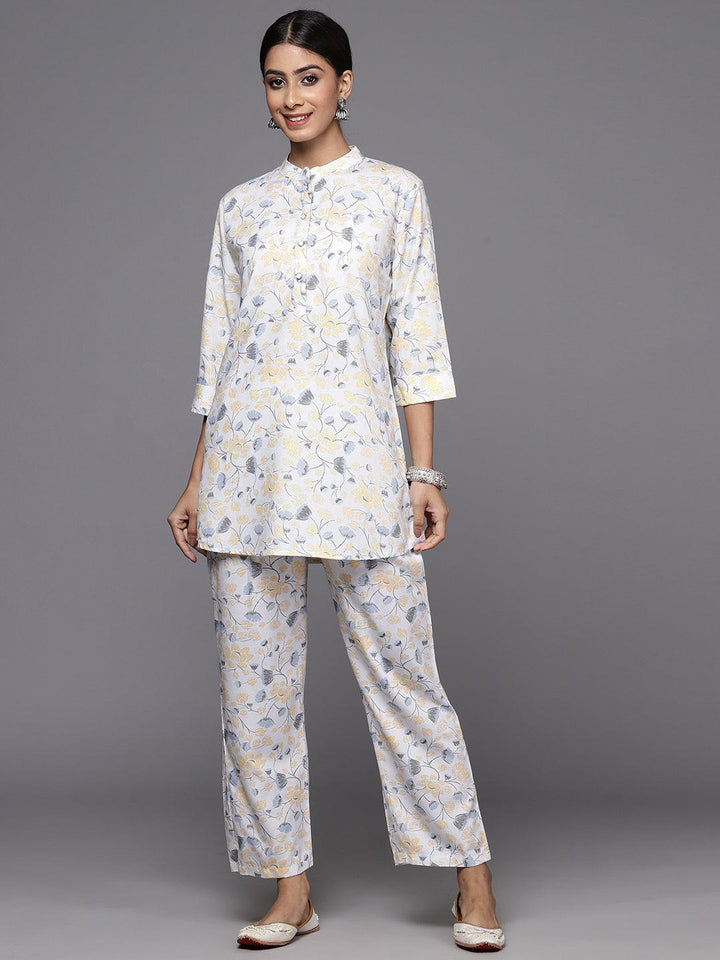 White Printed Rayon Co-Ords