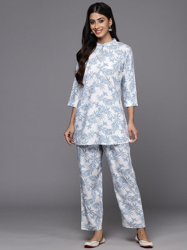 White Printed Rayon Co-Ords
