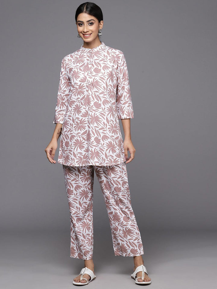 White Printed Rayon Co-Ords