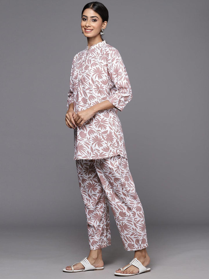 White Printed Rayon Co-Ords