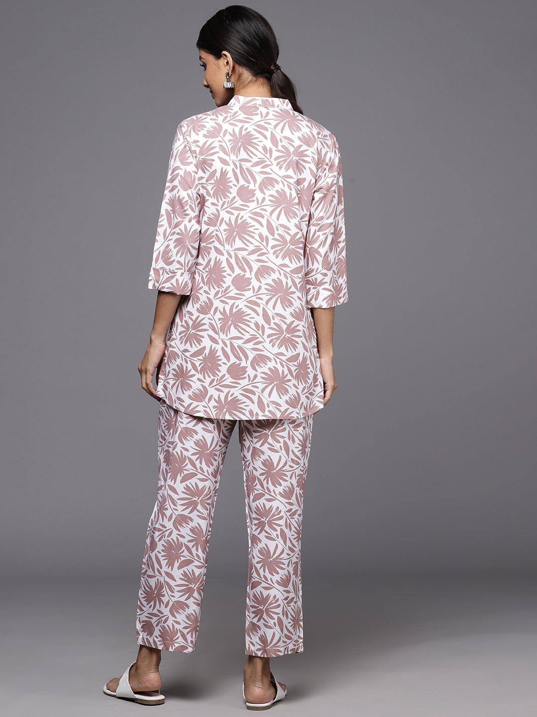 White Printed Rayon Co-Ords - ShopLibas 