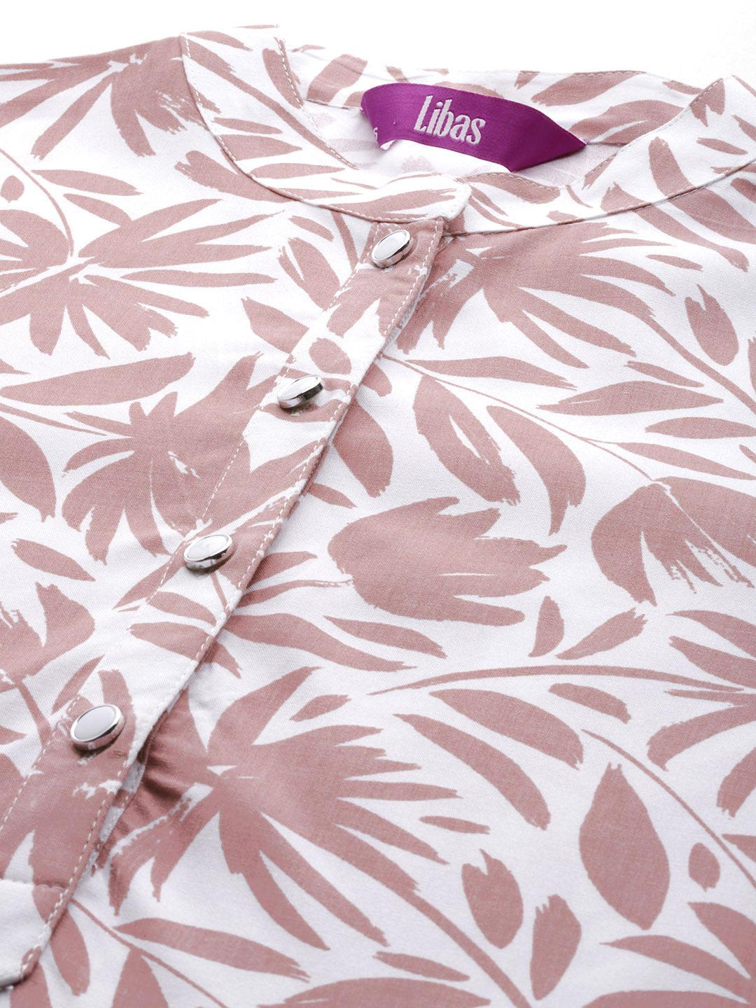 White Printed Rayon Co-Ords - ShopLibas 