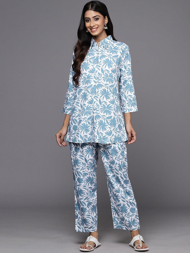 White Printed Rayon Co-Ords