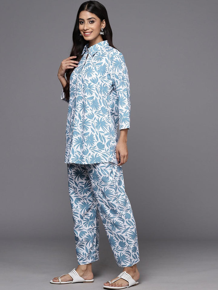 White Printed Rayon Co-Ords