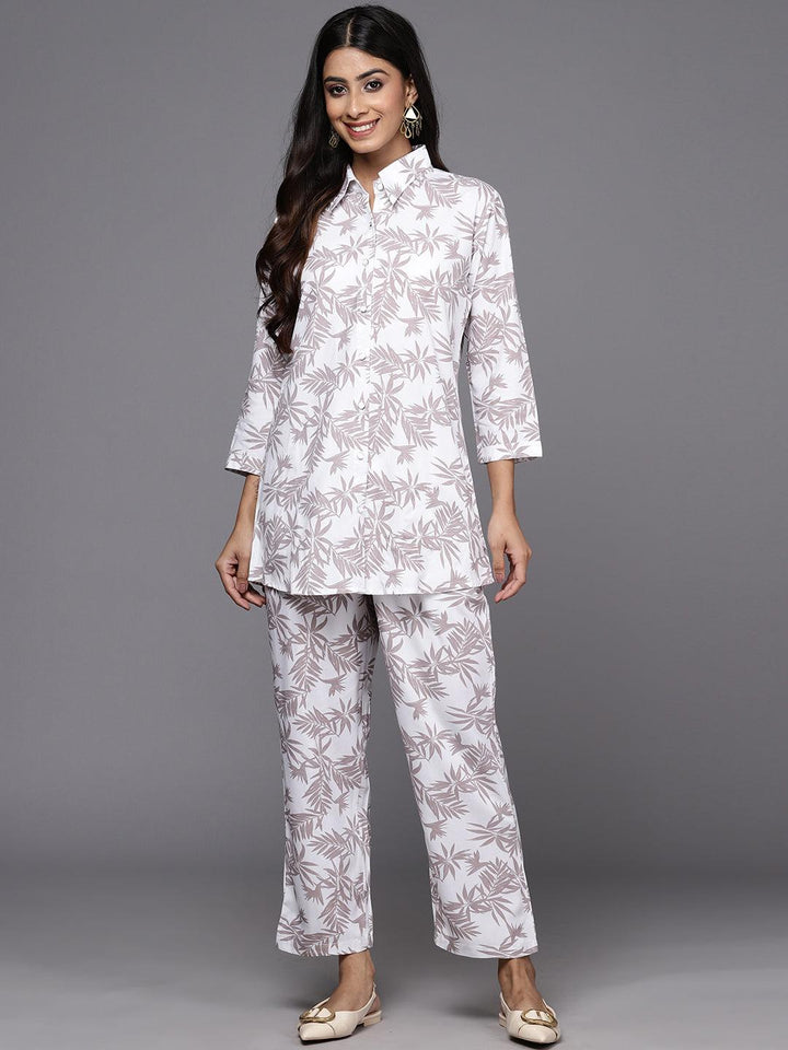 White Printed Rayon Co-Ords