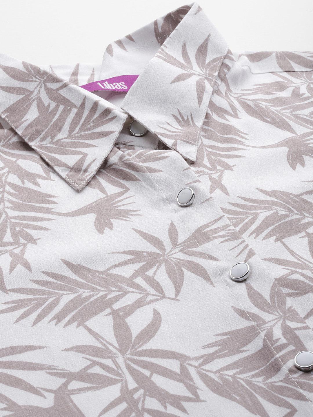 White Printed Rayon Co-Ords - ShopLibas 