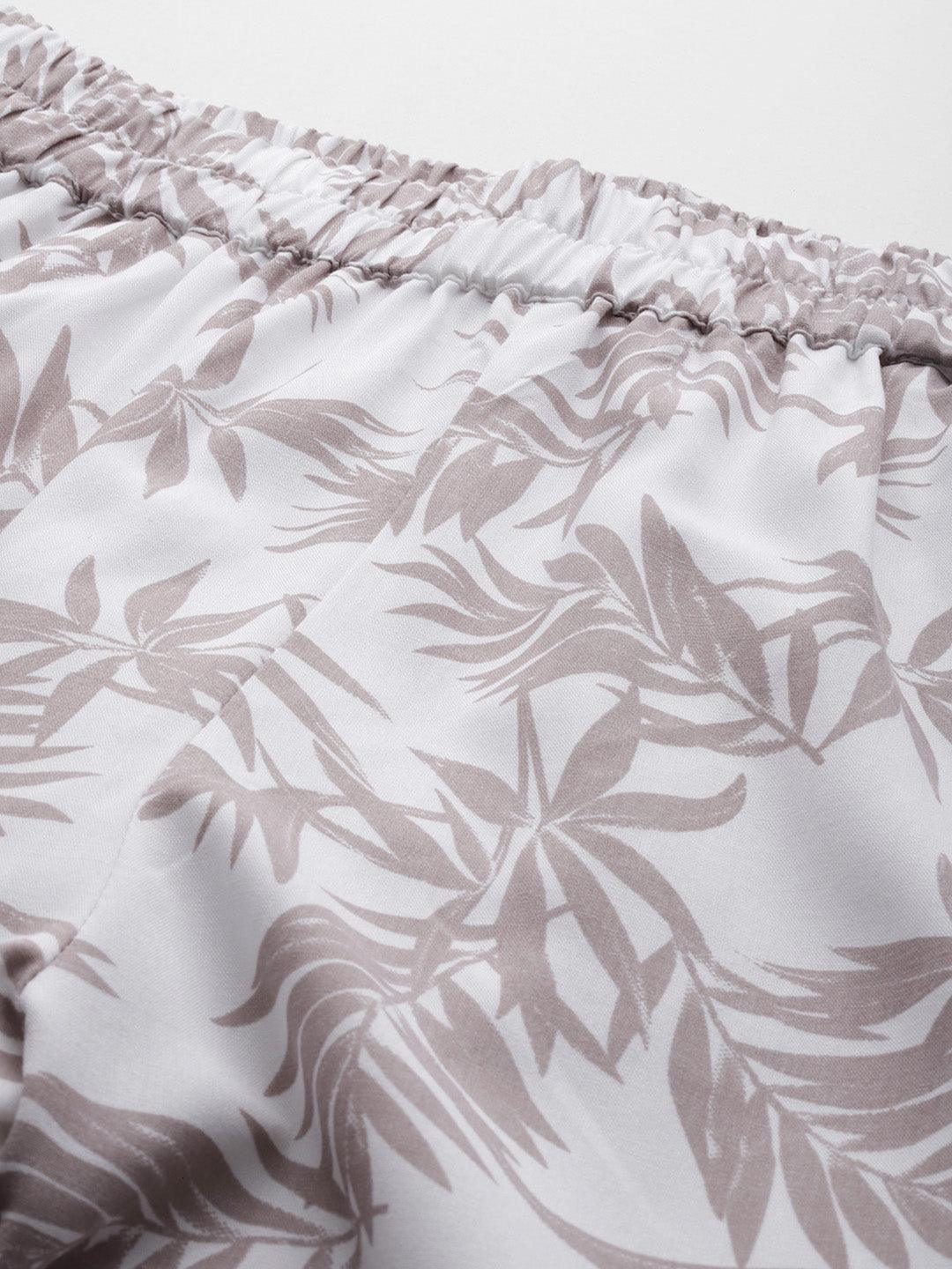 White Printed Rayon Co-Ords - ShopLibas 