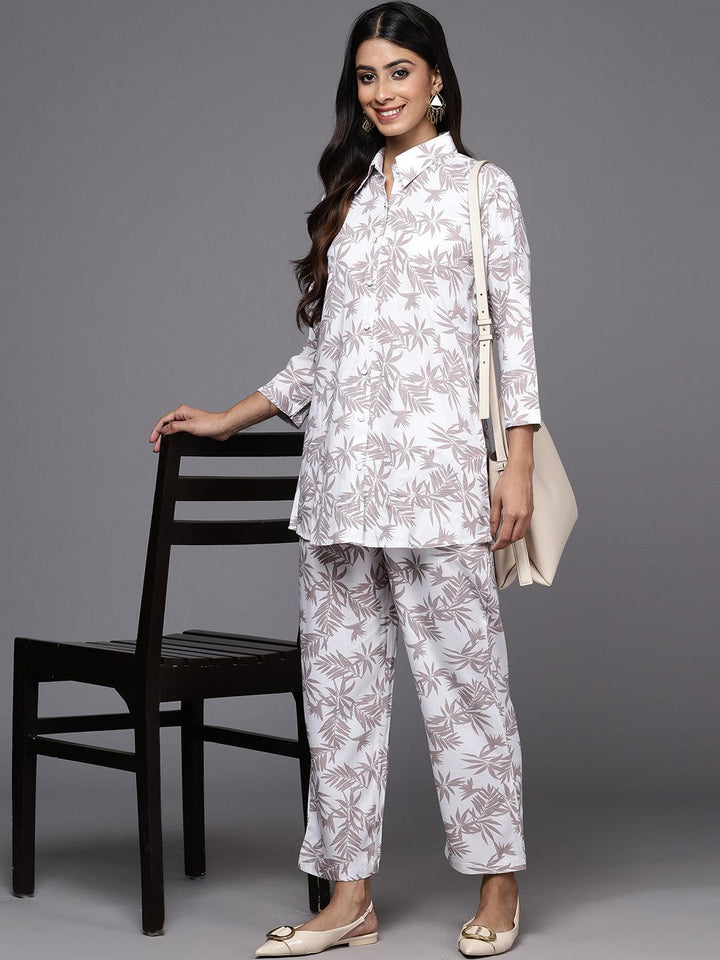 White Printed Rayon Co-Ords
