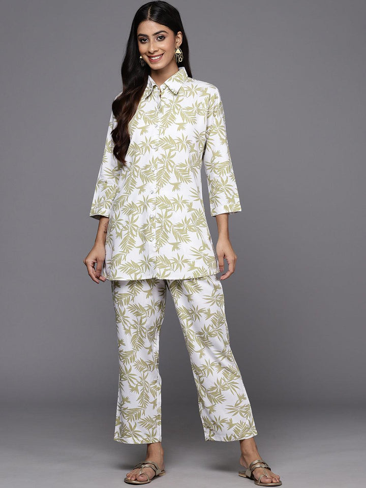 White Printed Rayon Co-Ords