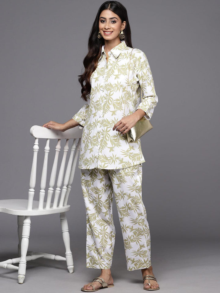White Printed Rayon Co-Ords