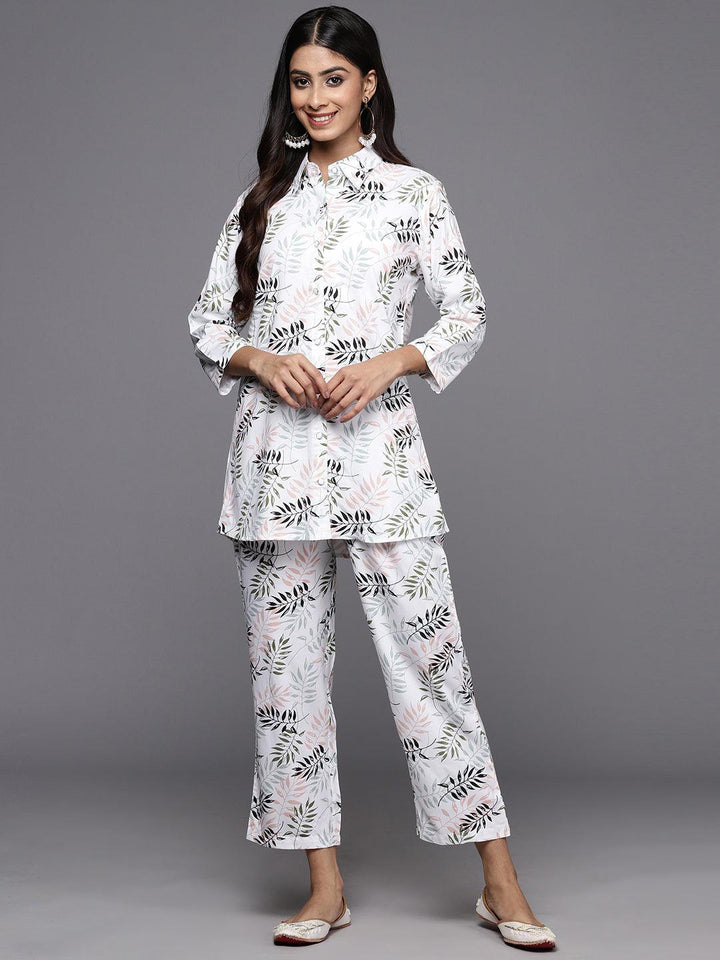 White Printed Rayon Co-Ords