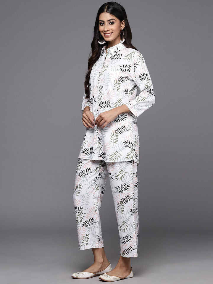 White Printed Rayon Co-Ords