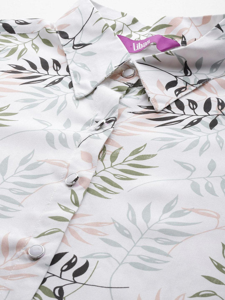 White Printed Rayon Co-Ords