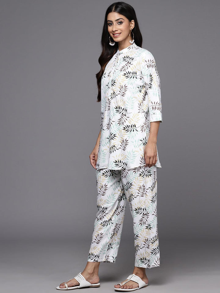 White Printed Rayon Co-Ords