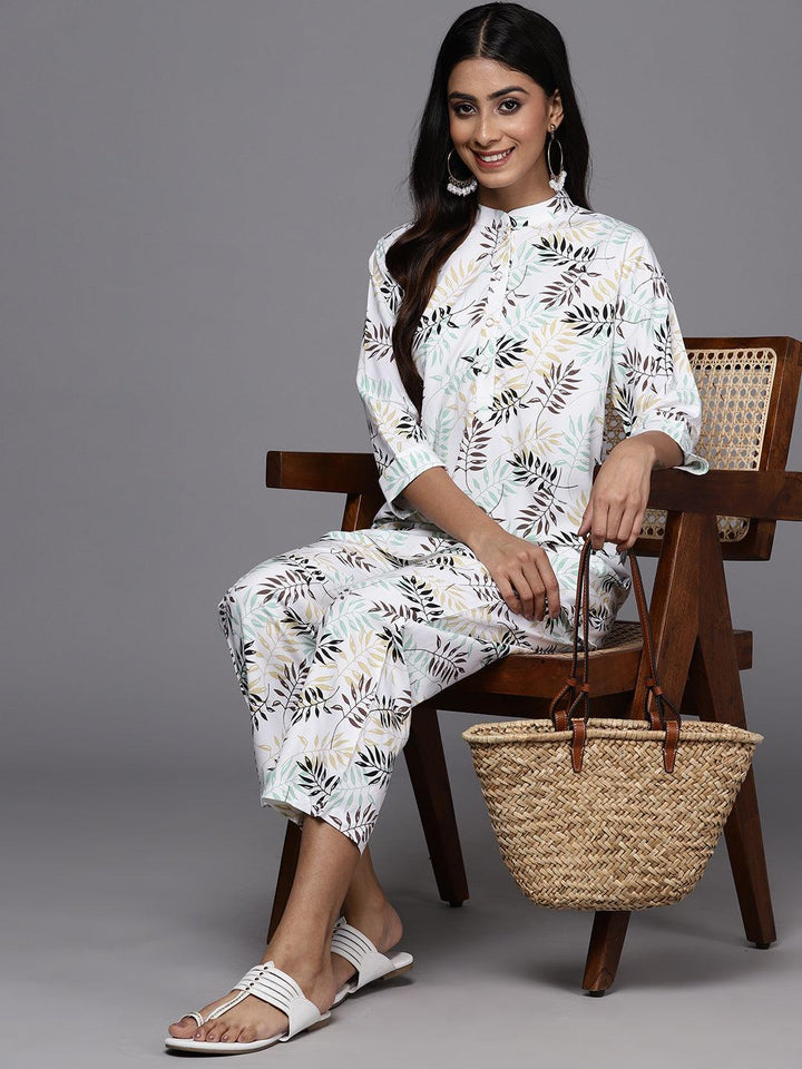 White Printed Rayon Co-Ords