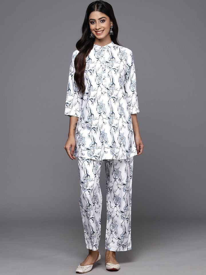 White Printed Rayon Co-Ords