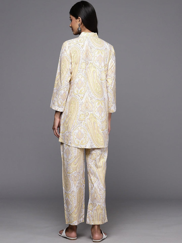 Yellow Printed Rayon Co-Ords