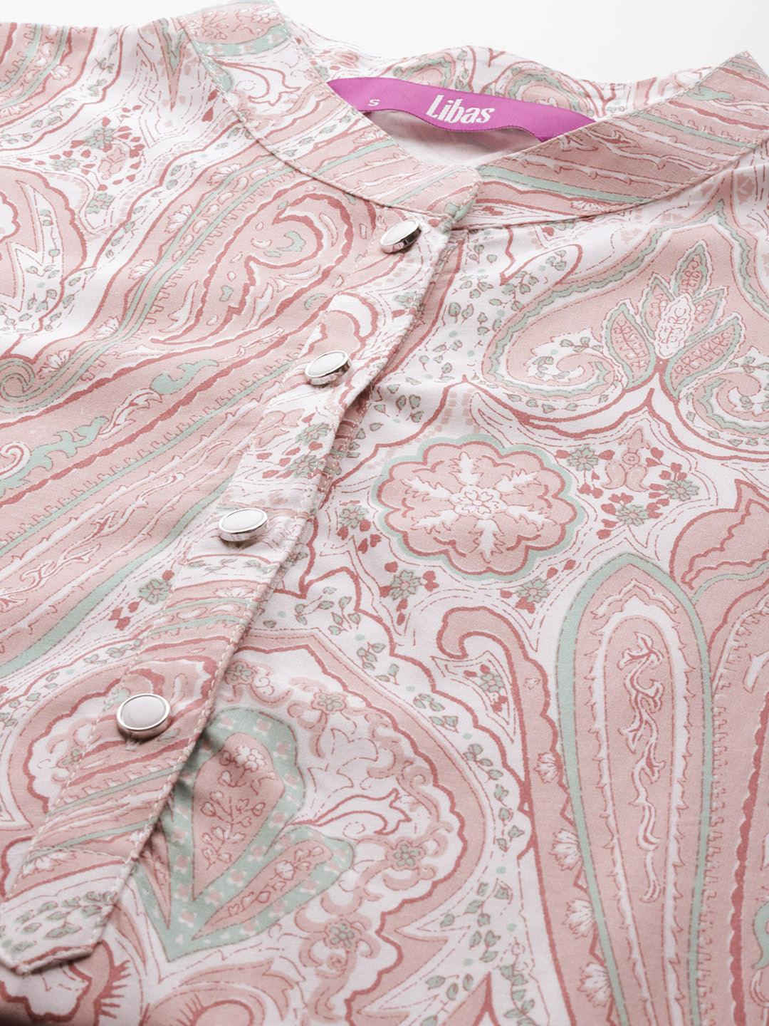 Mauve Printed Rayon Co-Ords - ShopLibas 
