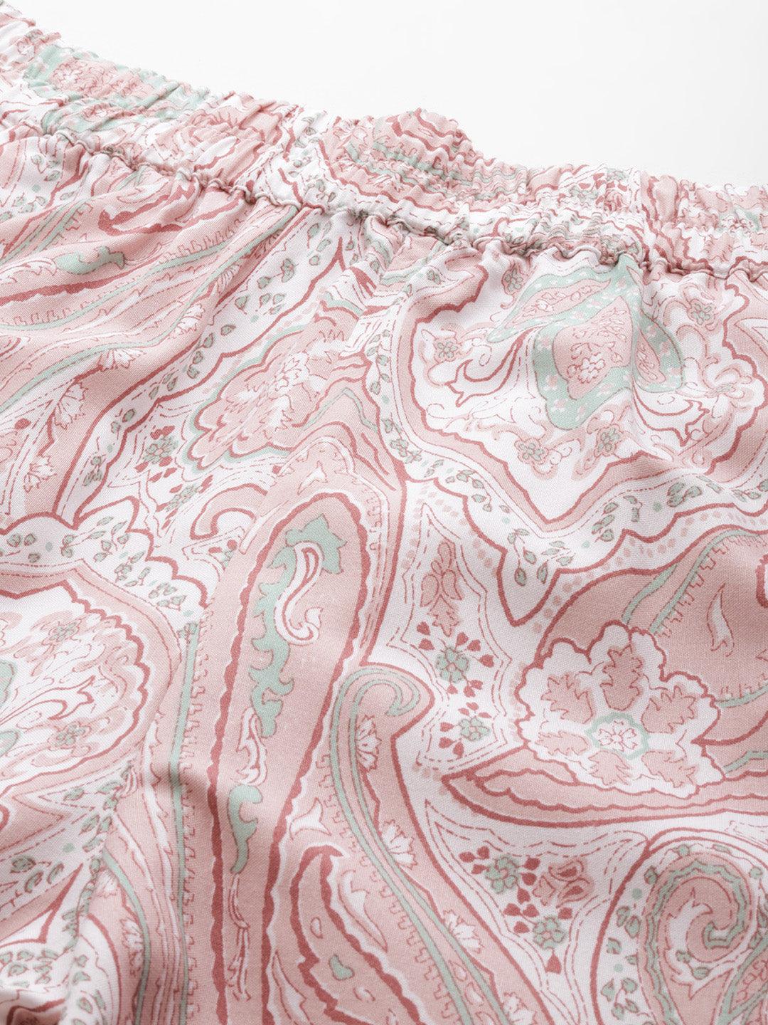 Mauve Printed Rayon Co-Ords - ShopLibas 