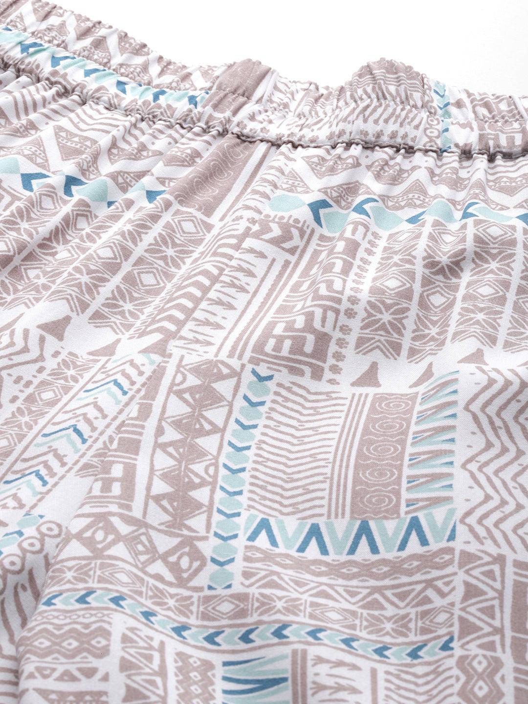 Mauve Printed Rayon Co-Ords - ShopLibas 