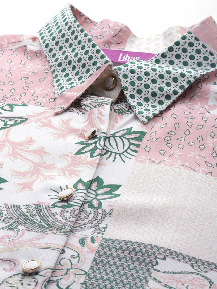 Peach Printed Rayon Co-Ords