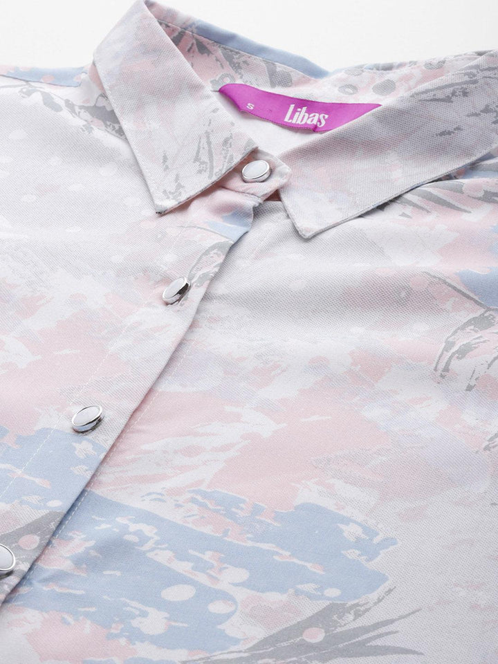 Off White Printed Rayon Co-Ords