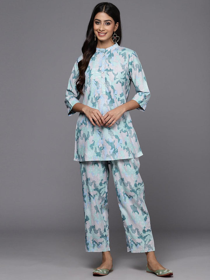 Grey Printed Rayon Co-Ords