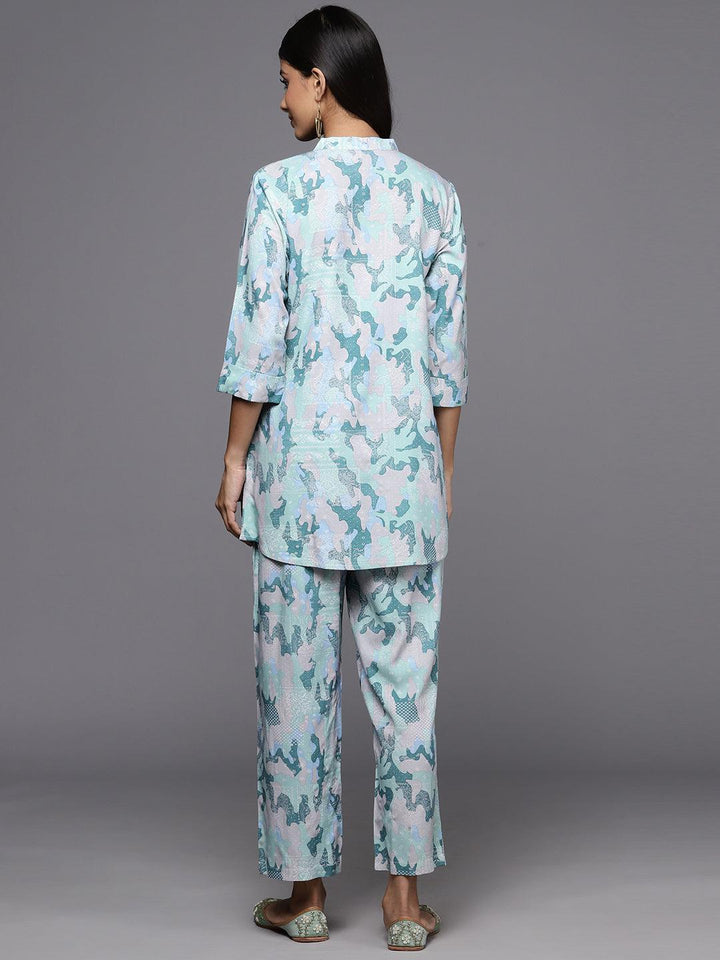 Grey Printed Rayon Co-Ords