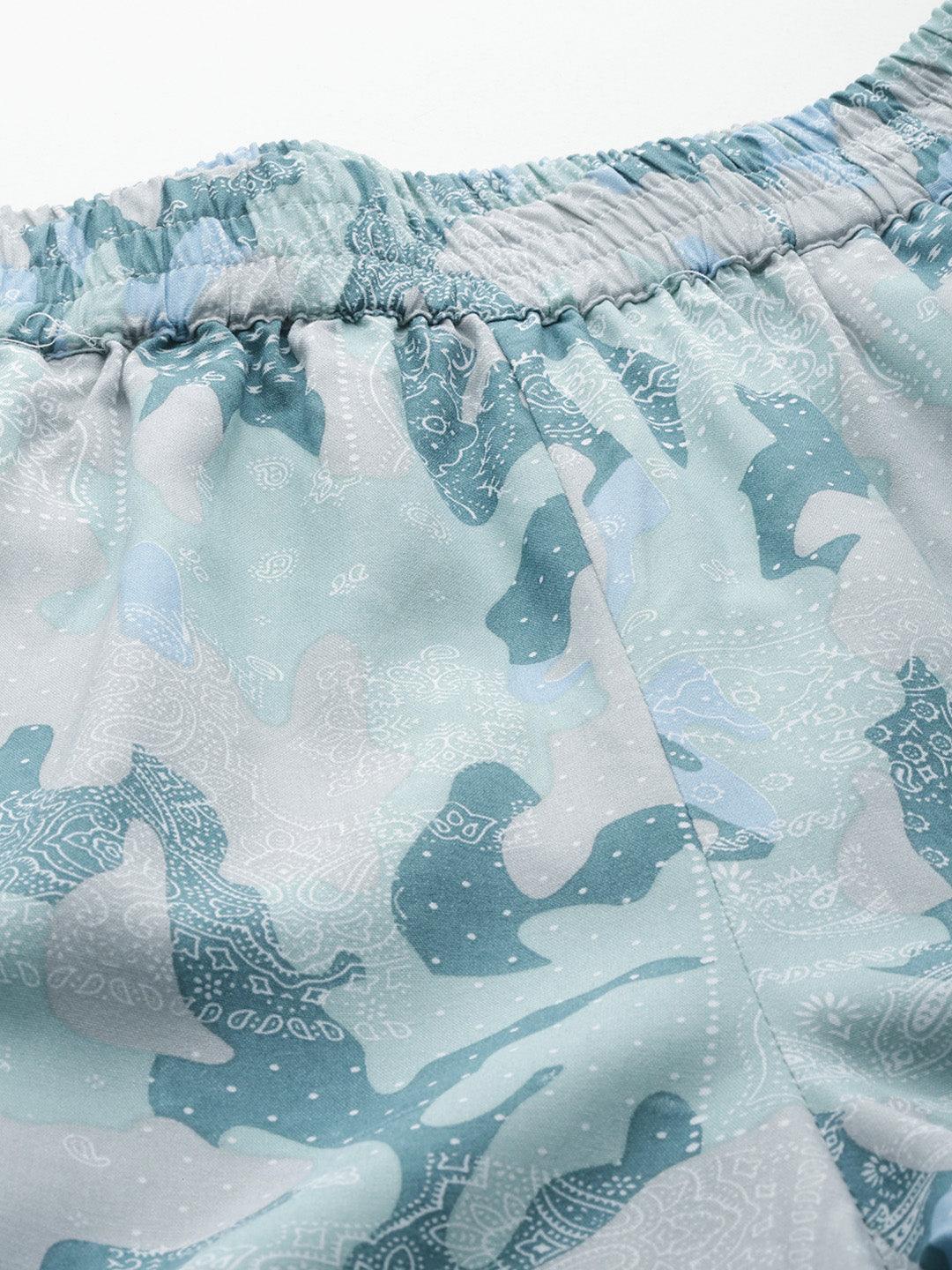 Grey Printed Rayon Co-Ords - ShopLibas 