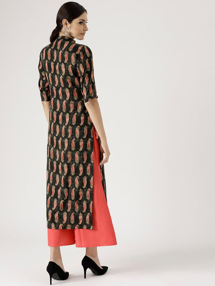 Multicoloured Printed Rayon Kurta Set