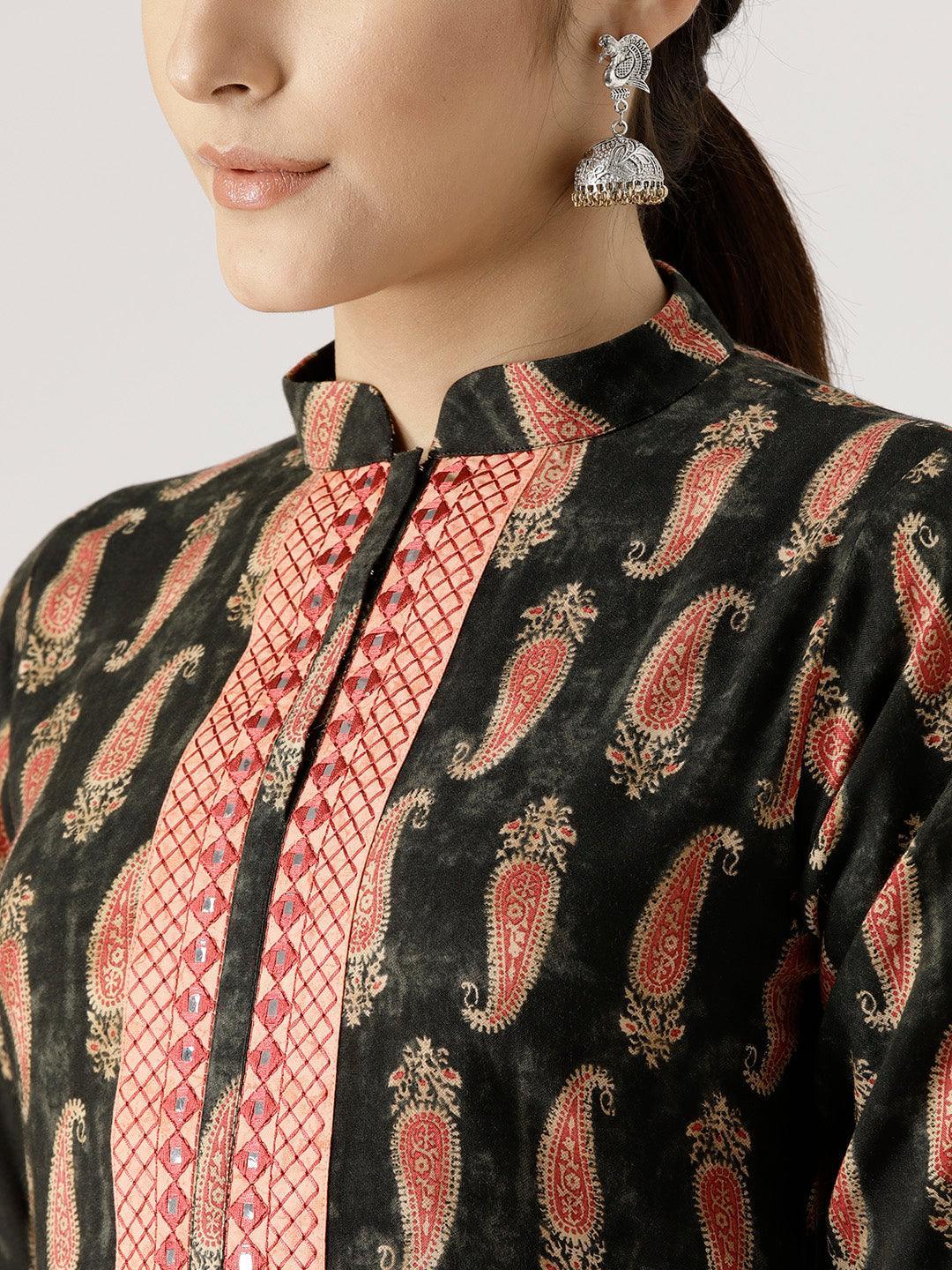 Multicoloured Printed Rayon Kurta Set - ShopLibas 