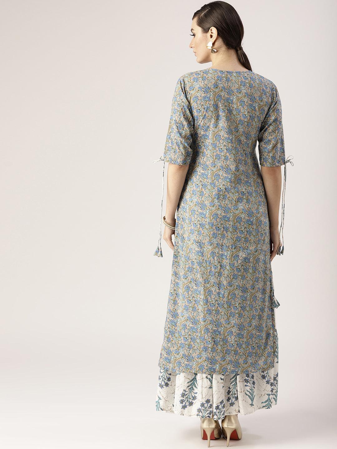 Multicoloured Printed Cotton Kurta Set - ShopLibas 
