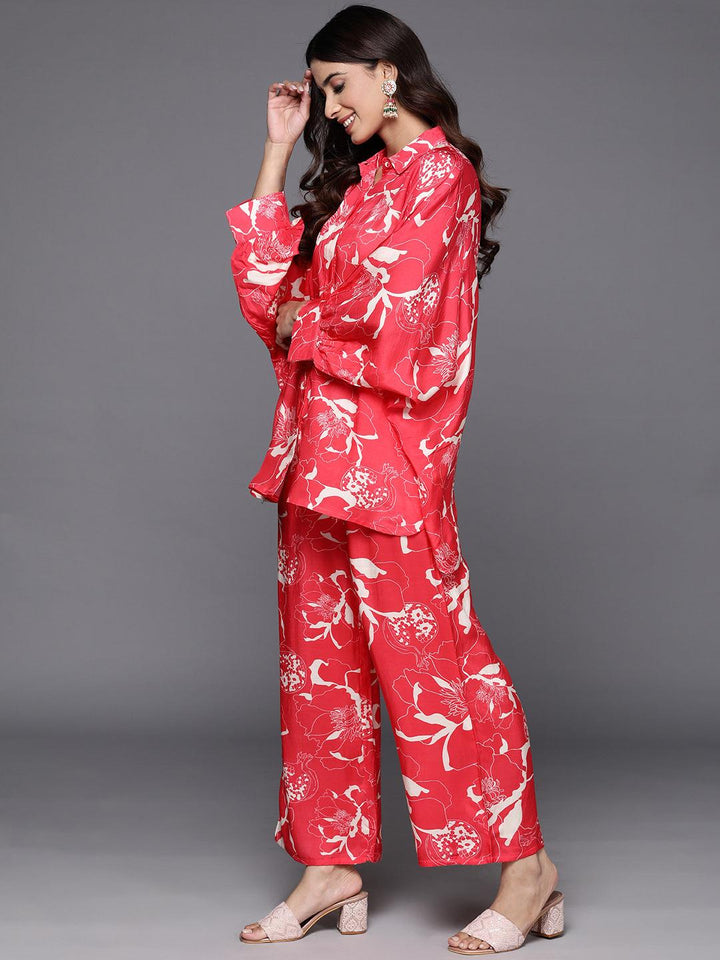 Red Printed Cotton Co-Ords